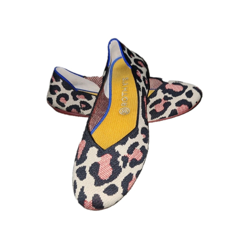 Rothy's Captoe The Flat Big Red Cat Leopard Animal Print Women's 10.5